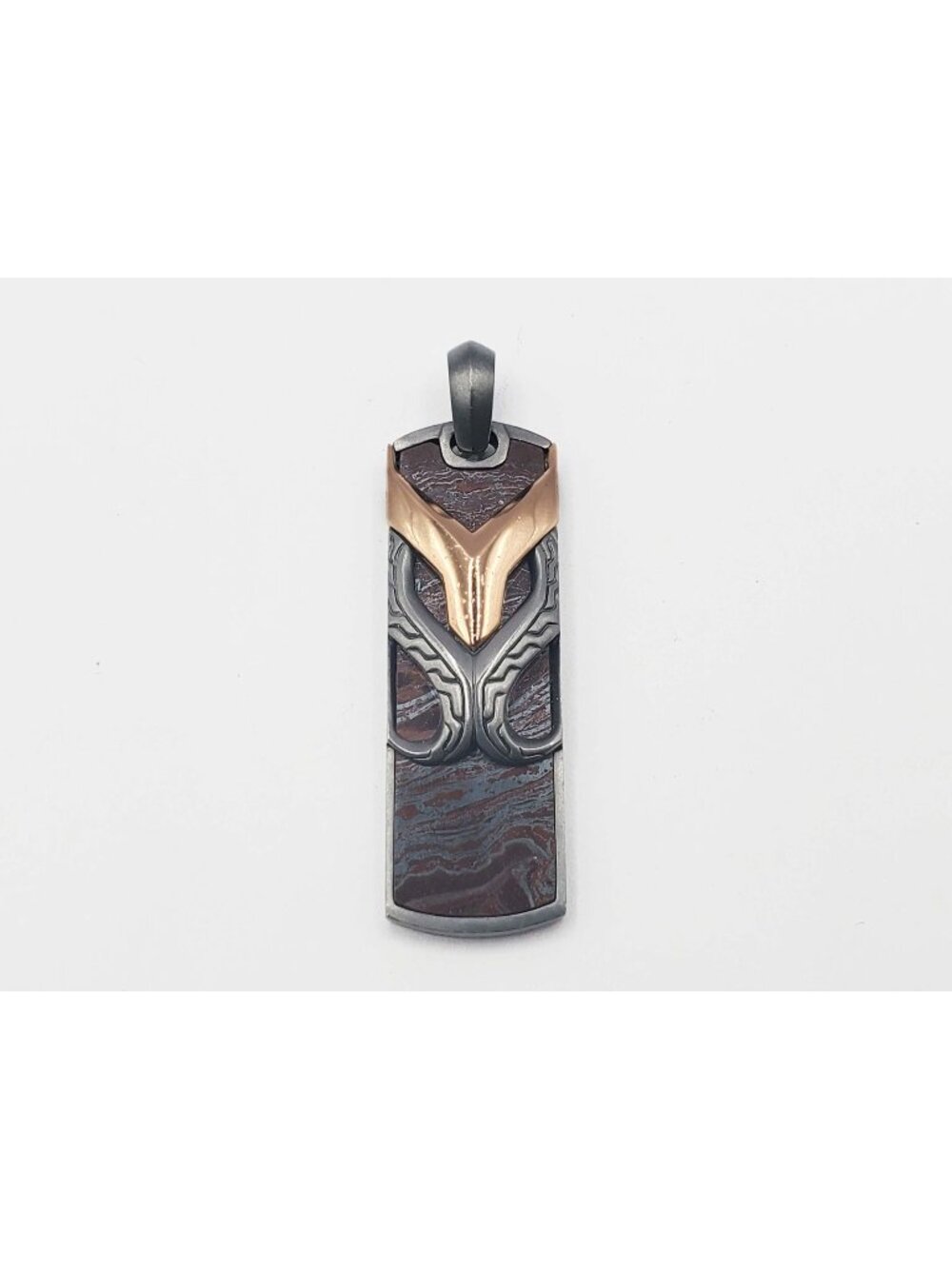 John Hardy Asli Classic Dog Tag Pendant Bronze & Sterling Silver